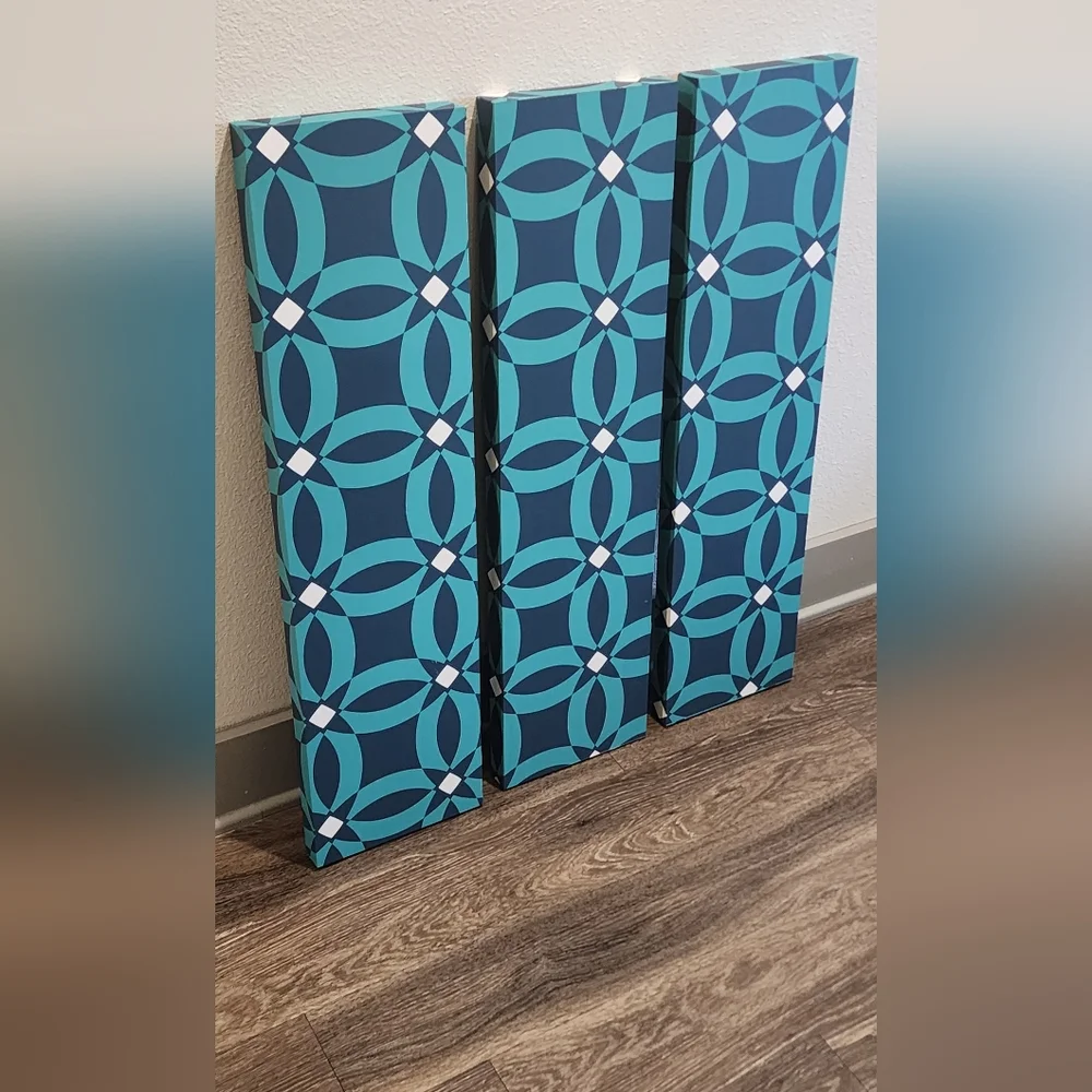 Set of 3 Floating Mid-Century Modern Print Shelves.